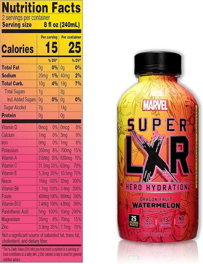 Arizona x Marvel Super LXR Dragon Fruit Watermelon Hero Hydration Drink