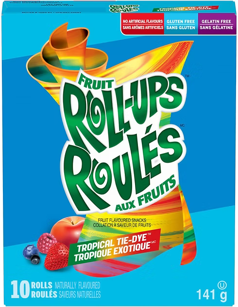 BC Fruit Roll Ups Tropical Tie-Dye Fruit Snacks
