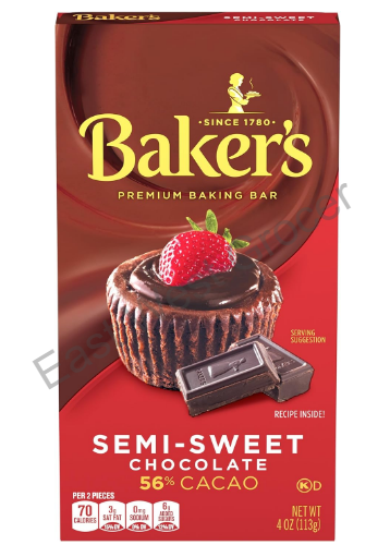 Baker’s Semi‑Sweet Baking Chocolate Bar 113 g – US Imported, UK Warehouse Fast Delivery – Bake Cookies, Brownies, Fudge & Desserts