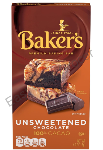 Baker’s Unsweetened Baking Chocolate Bar 113 g – USA Import, UK Warehouse, Fast Delivery, No Customs