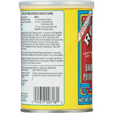Close-up of Royal Baking Powder cans, bulk pack of 12, essential for home and professional baking.