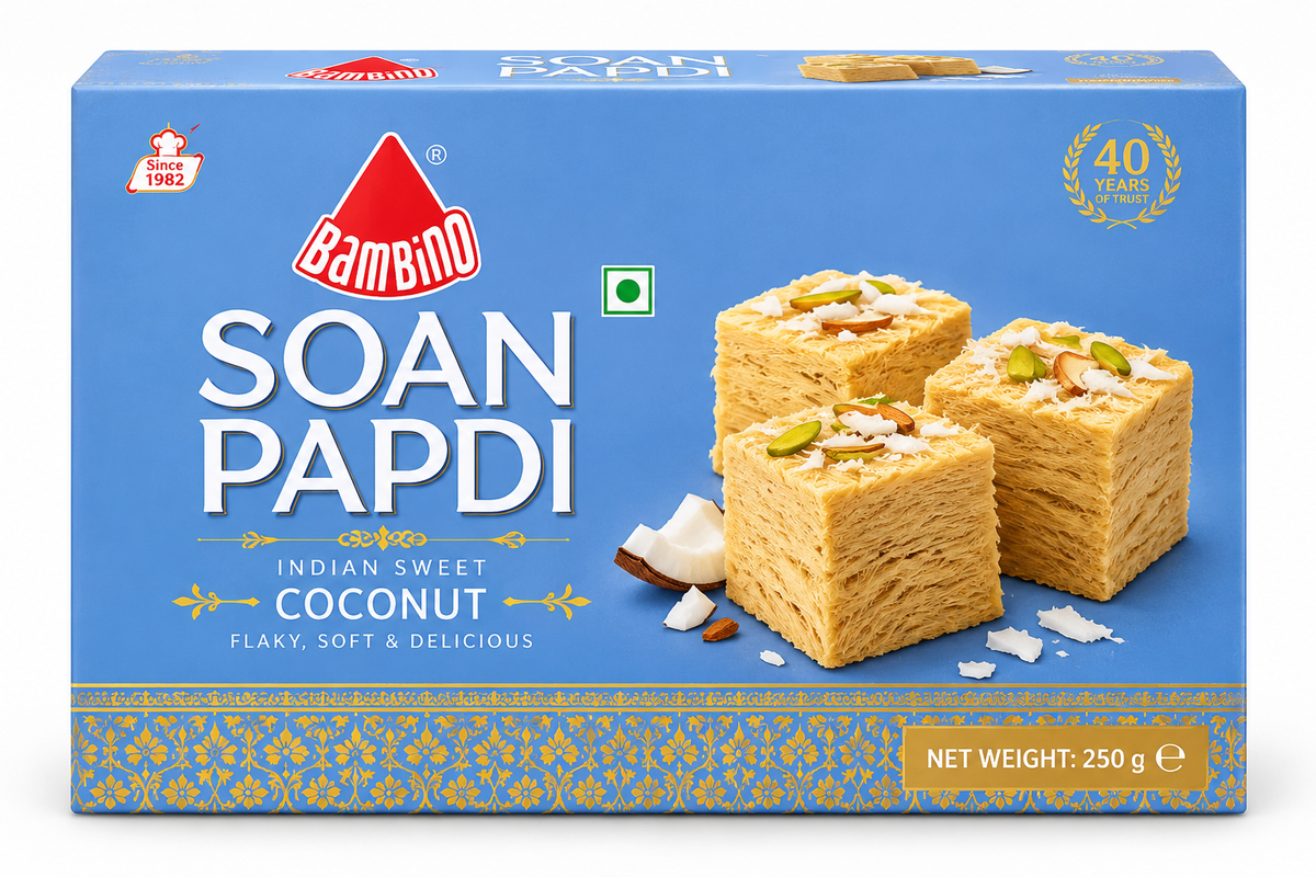 Bambino Soan Papdi Coconut 250g – Pack of 1