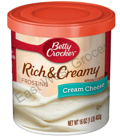 Betty Crocker Rich & Creamy Frosting – Imported from USA – Creamy Cheese 453 g Tub – Smooth American Cream Cheese Icing, Gluten‑Free, Ready‑to‑Use – UK Stock