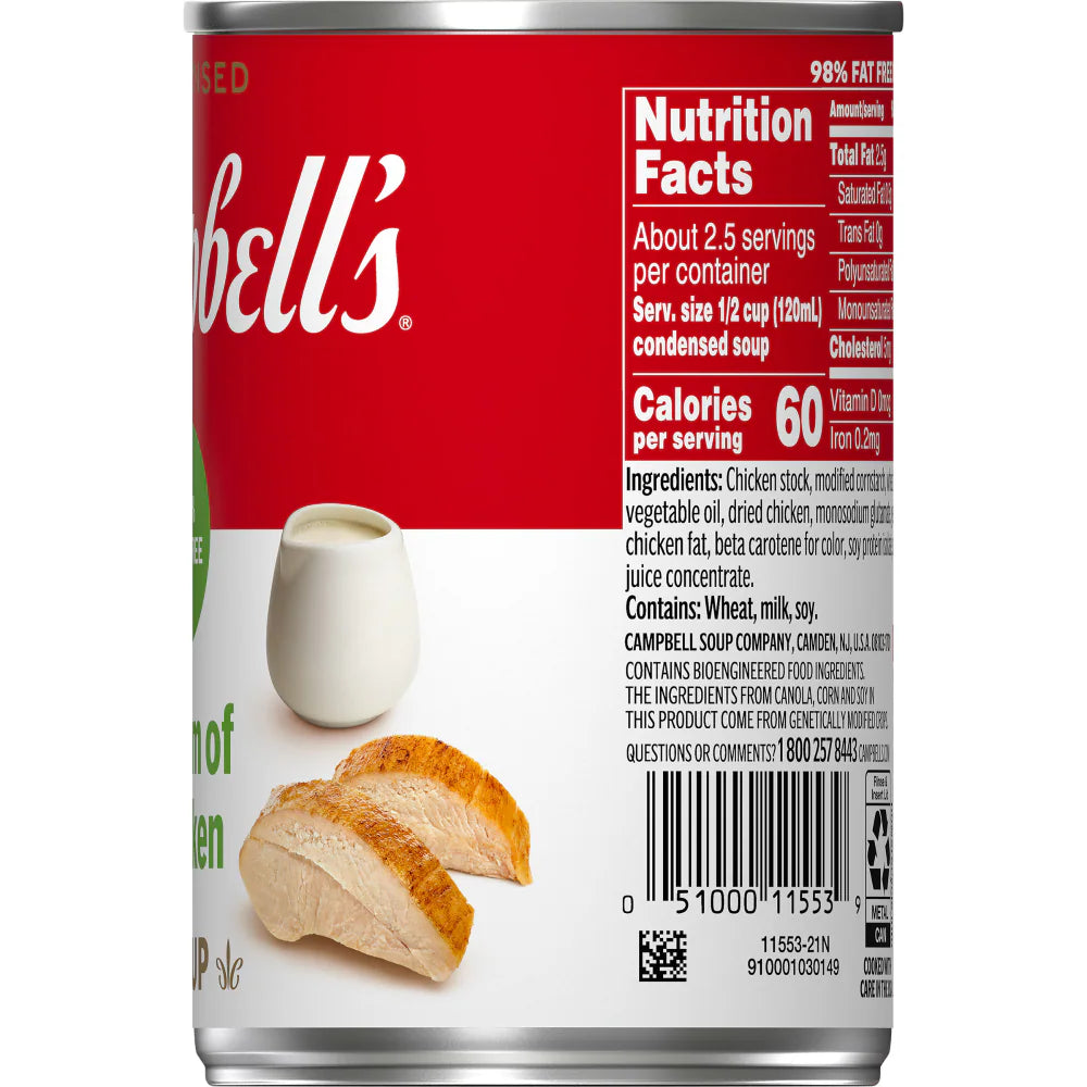Campbell's Cream of Chicken Soup 10.5 oz can ideal for comfort meals
