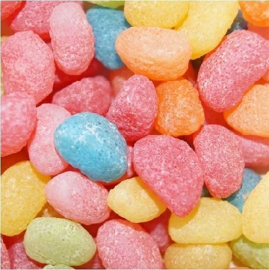 Chewy sour candy jelly beans by Warheads in 113g box for parties and snacking