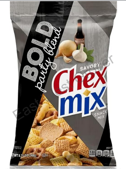 Chex Mix Bold Party Blend Snack Mix 226g – USA Imported Savoury Crispy Snack – Spicy Crunchy Party Mix