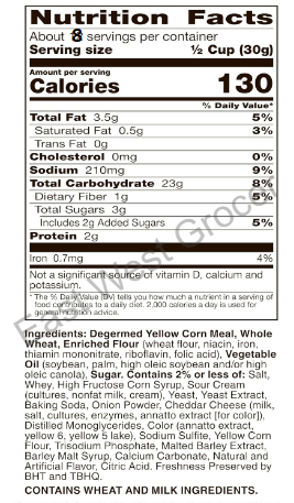 Chex Mix Cheddar Snack Mix 226g – USA Imported Crunchy Cheese-Flavoured Snack – Savoury Pretzel & Cereal Mix
