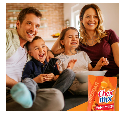 Chex Mix Cheddar Snack Mix 226g – USA Imported Crunchy Cheese-Flavoured Snack – Savoury Pretzel & Cereal Mix