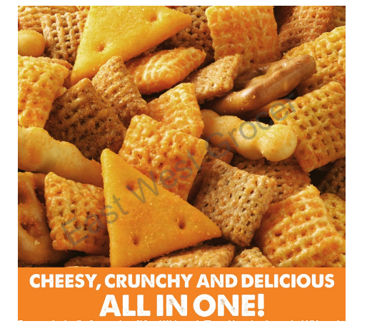 Chex Mix Cheddar Snack Mix 226g – USA Imported Crunchy Cheese-Flavoured Snack – Savoury Pretzel & Cereal Mix