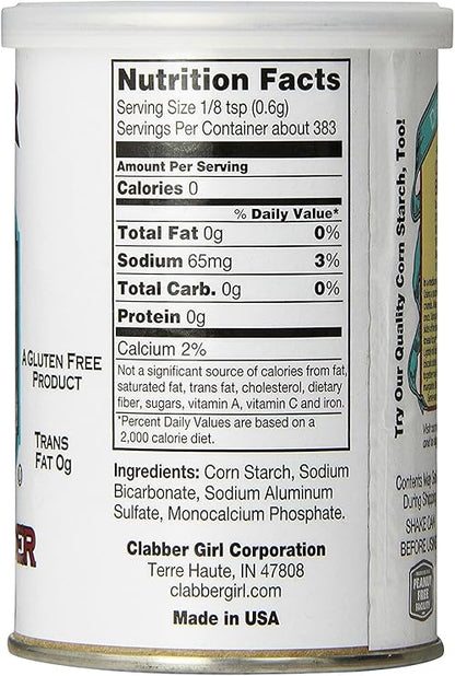 Clabber Girl baking powder for fluffy cakes and pastries, 24-pack