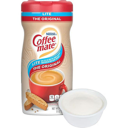 Coffee-Mate Original Lite creamer container with classic branding and powder format