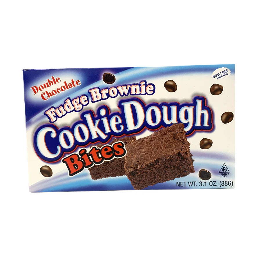 Cookie Dough Bites Fudge Brownie – milk chocolate–covered brownie cookie dough bites in 12 × 88 g retail pack