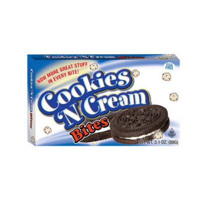 Taste of Nature Cookies n Cream Bites theater box – creamy white chocolate with crunchy cookie pieces