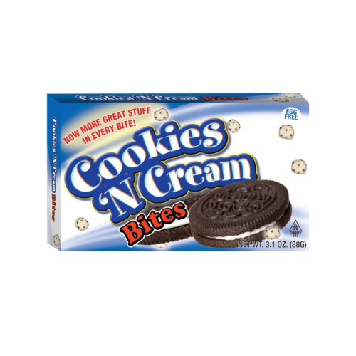 Taste of Nature Cookies n Cream Bites theater box – creamy white chocolate with crunchy cookie pieces