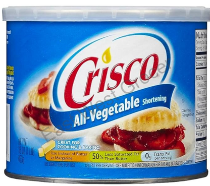 Crisco All-Vegetable Shortening 453g – Imported from USA – Premium Plant-Based Baking Fat for Pastry, Pie Crusts & Frying | Vegan-Friendly Solid Cooking Fat – UK Stock