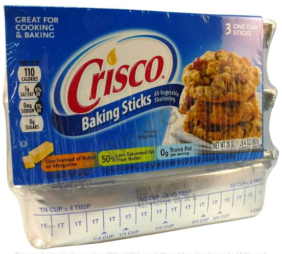 Crisco All-Vegetable Shortening Sticks 567g – Imported from USA – Vegan-Friendly Solid Baking Fat for Pastry, Pie Crusts, and Frying | Plant-Based Butter Alternative – UK Stock