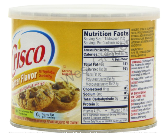 Crisco Butter Flavour All-Vegetable Shortening 453g – Imported from USA – Vegan-Friendly Butter Substitute for Baking, Pastry & Frying | Dairy-Free Solid Cooking Fat – UK Stock