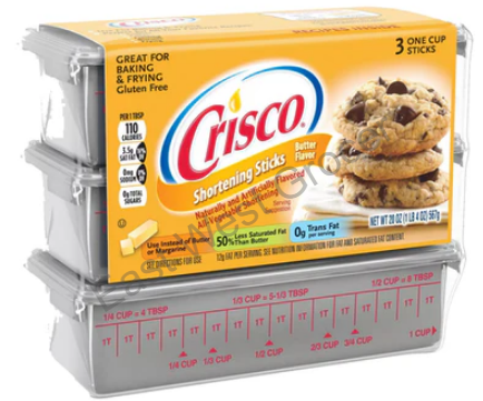 Crisco Butter Flavour Shortening Sticks 567g – Imported from USA – Vegan Butter Alternative for Baking, Pastry & Frying | Plant-Based Solid Cooking Fat – UK Stock