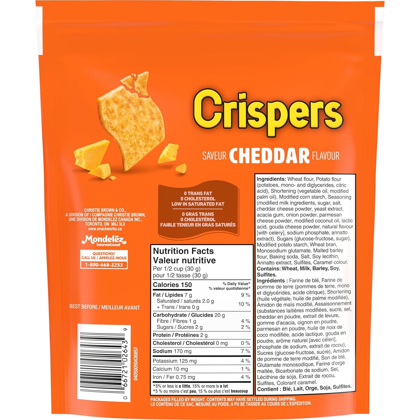 Crunchy Crispers cheddar crackers Canadian snack