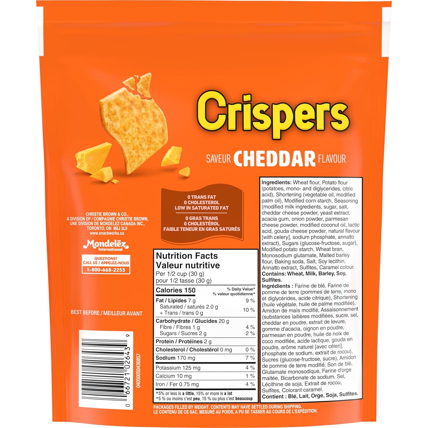 Crunchy Crispers cheddar crackers Canadian snack