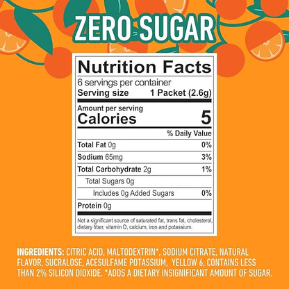 Crush Singles To Go Orange drink mix,  0.54 oz (15.6 g) single-serve packets