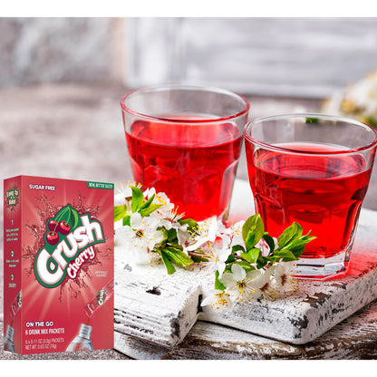Crush Singles To Go Cherry drink mix, 0.63 oz (18 g) single-serve packets