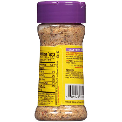 Dash Salt-Free Onion & Herb Seasoning Blend,71g jars, perfect for cooking and adding flavor without salt.