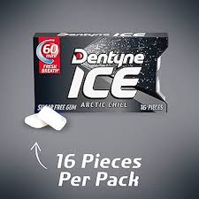 Ultra-cool mint chewing gum by Dentyne Ice.