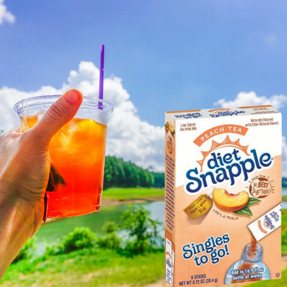 Diet Snapple Singles To Go Peach Tea drink mix 0.72 oz (20.4 g) single-serve packets