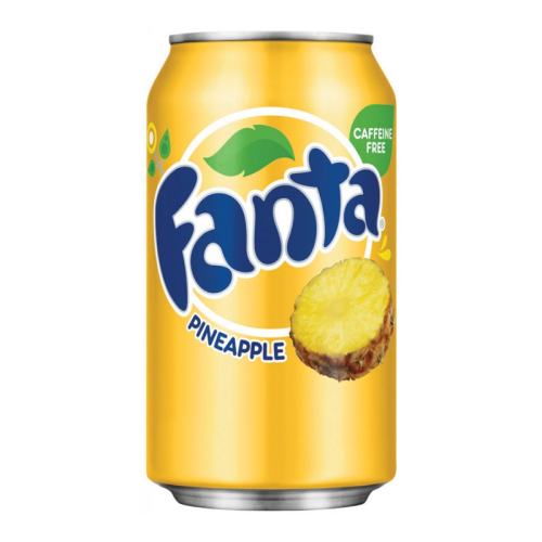 Fanta Caffeine-Free Pineapple Soft Drink 355 ml – Fruity Sparkling Soda