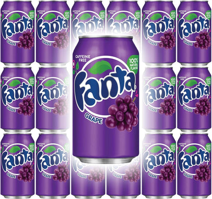 500 ml bottle of Fanta Grape Flavoured Drink with a purple label featuring the Fanta logo and grape illustrations.