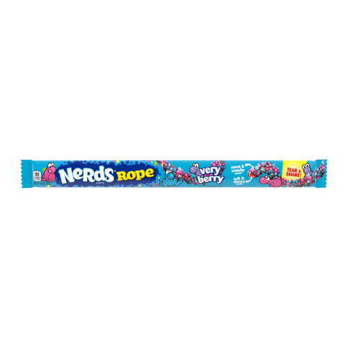Nerds Rope Very Berry candy bar front pack UK import.