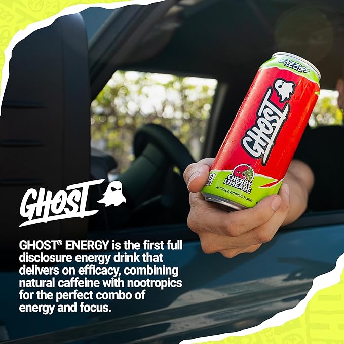 Sugar-free cherry limeade energy drink by Ghost