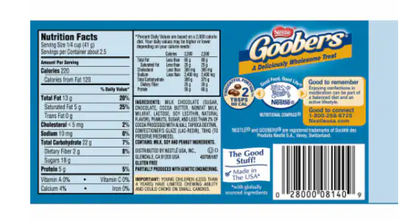 Goobers On‑The‑Go Box 99 g – Milk Chocolate Covered Roasted Peanuts