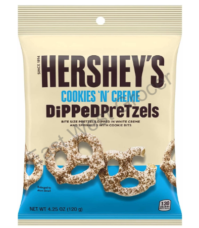 Hershey’s Cookies ‘n’ Crème Dipped Pretzels 120g – USA Imported Sweet & Salty Snack – Chocolate Covered Pretzels