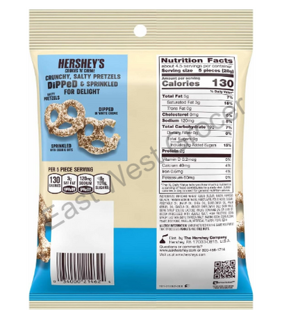 Hershey’s Cookies ‘n’ Crème Dipped Pretzels 120g – USA Imported Sweet & Salty Snack – Chocolate Covered Pretzels