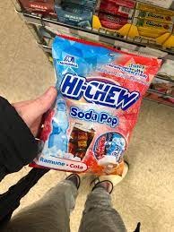 Hi-Chew Soda Pop Ramune Cola 6-pack, 85g each, showing chewy cola-flavored candies.