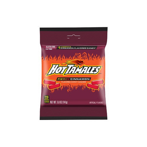 Hot Tamales Fierce Cinnamon candy share pack on table for movie night