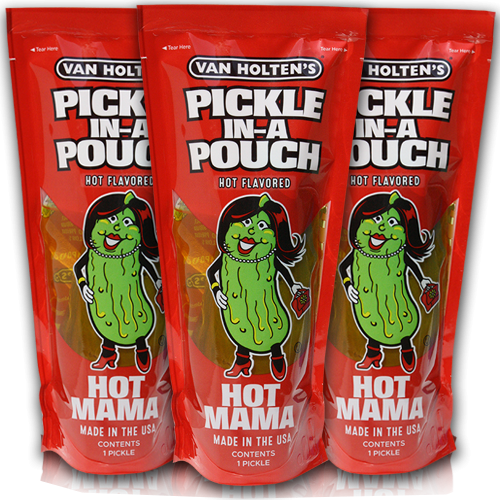 Van Holten’s Hot Mama Pickle – Spicy Pickle Snack in Pouch
