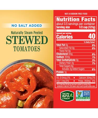 Hunt’s Stewed Tomatoes 411 g can highlighting rich, hearty tomato flavor