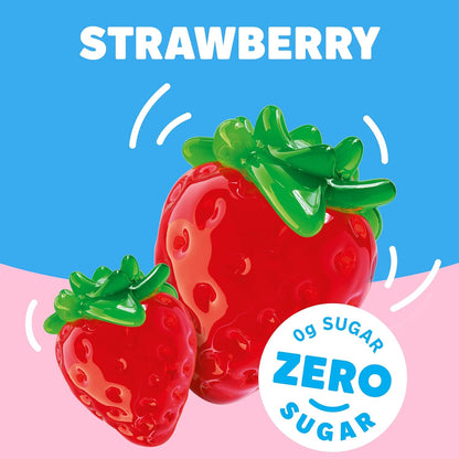 Strawberry flavored gelatin dessert mix for low sugar diets