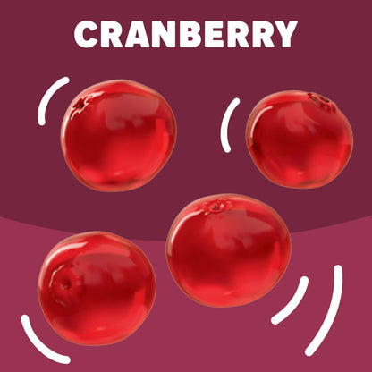 Jell-O Cranberry Gelatin dessert mix packaging, 3 oz