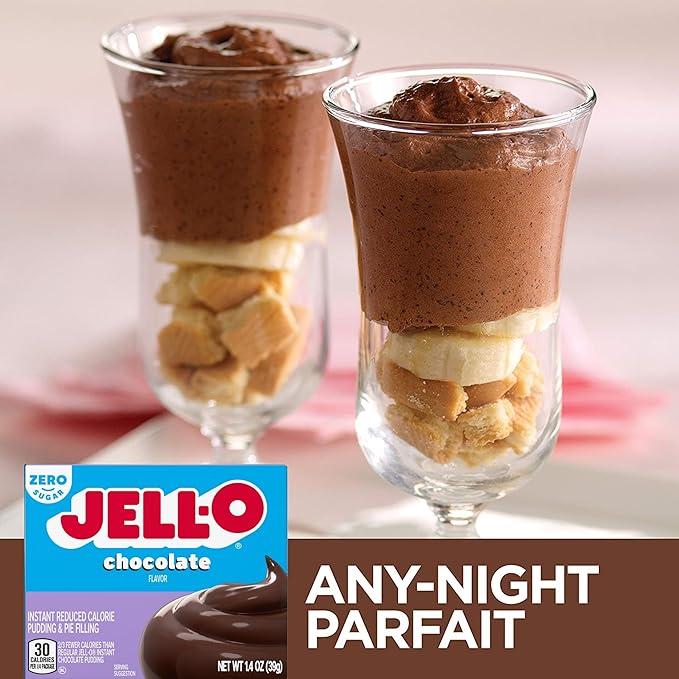 Jell-O Sugar Free Chocolate Instant Pudding Mix box, 1.4 oz (40 g)