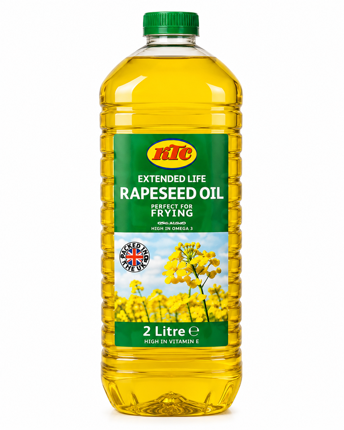 KTC Extended Life Rapeseed Oil 2 Litre – Premium Cooking Oil for Frying, High in Omega 3 and Vitamin E