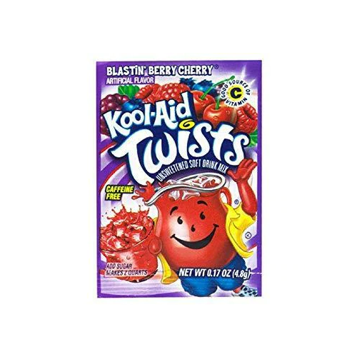 Kool‑Aid Blastin’ Berry Cherry unsweetened powder ready to mix with water