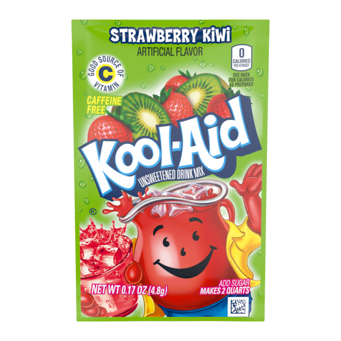 Kool-Aid Strawberry Kiwi Drink Mix (0.17oz) – Convenient packet for a sweet, tangy strawberry and kiwi flavor.