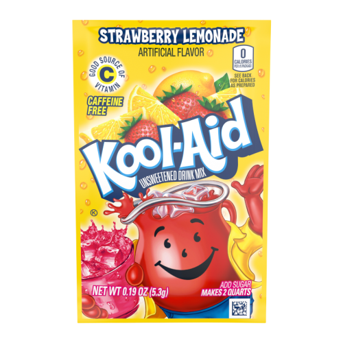 Kool‑Aid Soarin’ Strawberry Lemonade unsweetened powder ready to mix with water