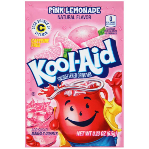 Kool‑Aid Pink Lemonade unsweetened drink powder ready to mix with water