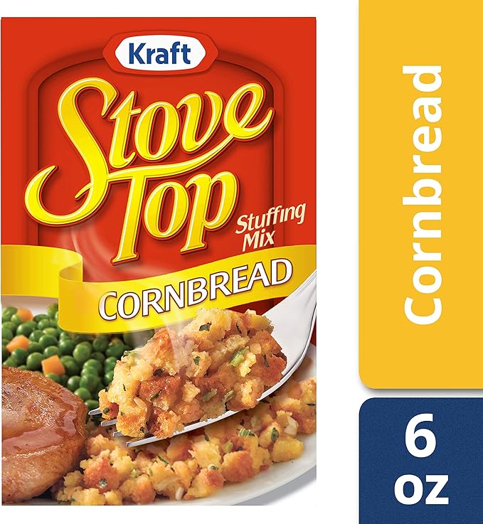 Kraft Stove Top Cornbread Stuffing Mix 12 x 170g, ready-in-minutes cornbread-style stuffing for meals and holidays.