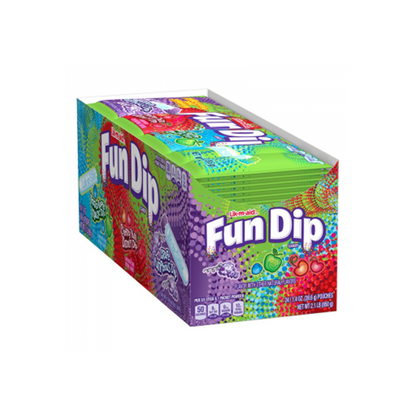 Lik-M-Aid Fun Dips 40 g – hands-on candy fun with tangy fruit powder and a candy stick.